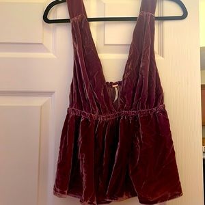 Free People velvet baby doll tank